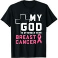 thumbnail image 1 of My God Is Stronger Than Breast Cancer Awareness Fighter T-Shirt, 1 of 4
