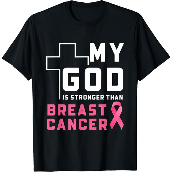My God Is Stronger Than Breast Cancer Awareness Fighter T-Shirt