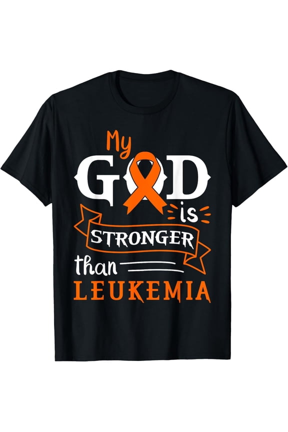 My God Is Stronger Than Leukemia Awareness Heart T-Shirt