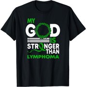 My God Is Stronger Than Lymphoma Awareness Ribbon T-Shirt, Vintage Birthday Gift