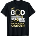 thumbnail image 1 of My God Is Stronger Than Sarcoma Cancer Awareness Ribbon T-Shirt, 1 of 4