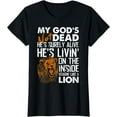 thumbnail image 1 of My God's Not Dead Lion Christian Christ Cross Faith T-Shirt, 1 of 4