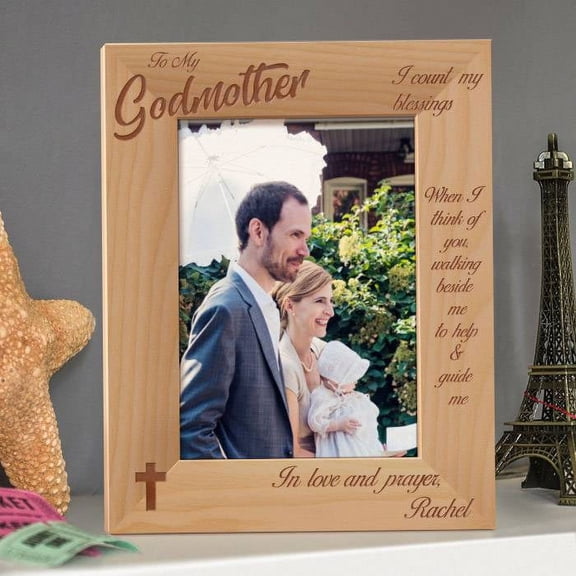 My Godmother Personalized Wooden Picture Frame 8" x 10" Brown (Vertical)