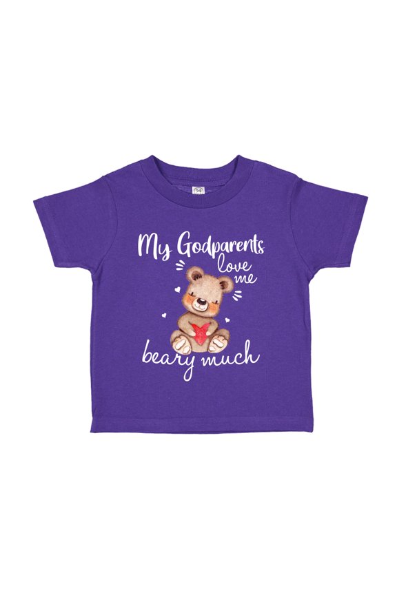 My Godparents love Me Beary Much Toddler T-Shirt 2T Purple