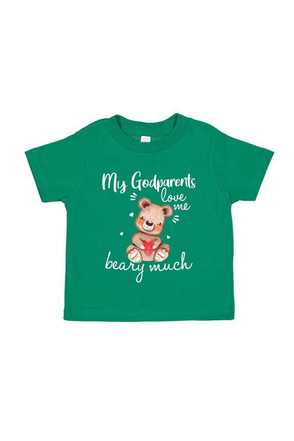 My Godparents love Me Beary Much Toddler T-Shirt 4T Kelly Green