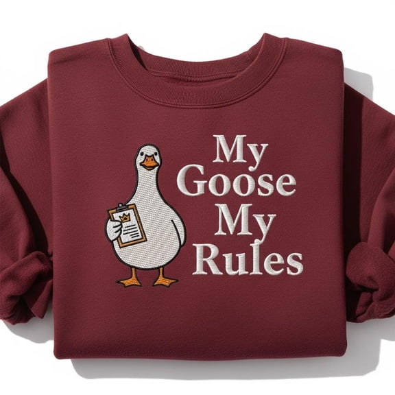 My Goose My Rules Embroidered Sweatshirt, Funny Duck Shirt, Untitled Goose Game Fan Gift, Honking Crewneck, Animal Lover Top