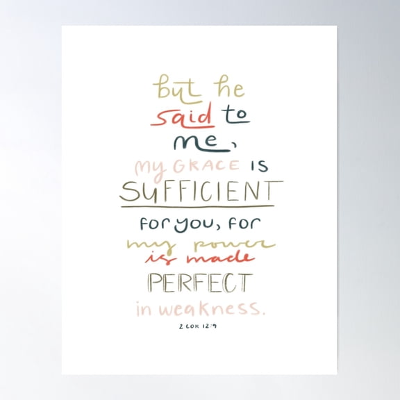 My Grace Is Sufficient For You Poster Wall Art, Modern Wall Decor For Living Room Bedroom, 24x36 UNFRAMED