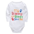 thumbnail image 1 of My Grammy And Grampy Love Me Newborn Take Home Outfit Boy Long Sleeve Neutral Baby Onesie White Baby Girls Rompers, 1 of 2