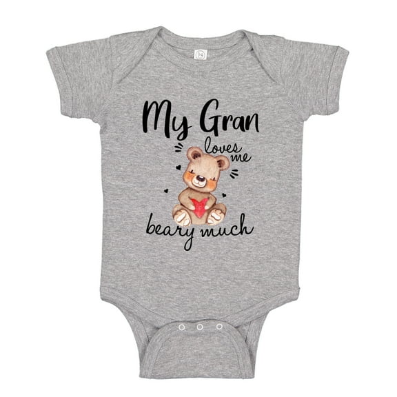 My Gran Loves Me Beary Much Baby Bodysuit One Piece 24 mo Athletic Heather