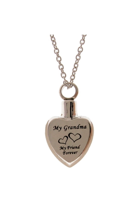 My GrandMa My Freind Memorial Ash Urn Locket Necklace Stainless Steel