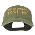 thumbnail image 1 of My Grandkids Love Me Embroidered Washed Cap - Olive Green OSFM, 1 of 5