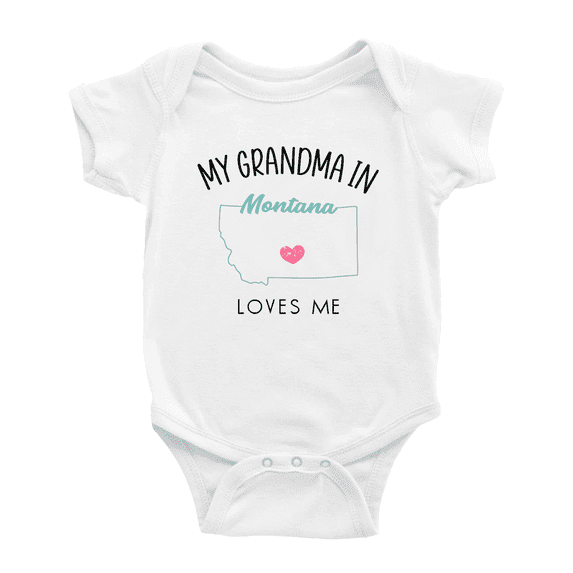 My Grandma In Montana Loves Me Baby Clothing For Boy Girl Bodysuits 6-12 Months