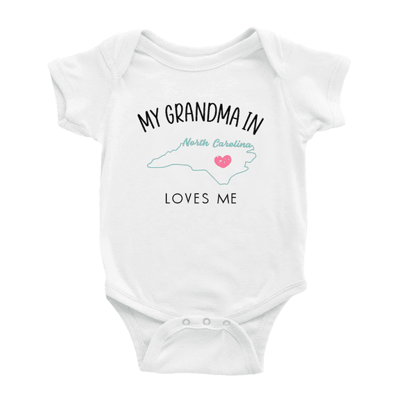 My Grandma In North Carolina Loves Me Baby Clothing For Boy Girl Bodysuits 3-6 Months