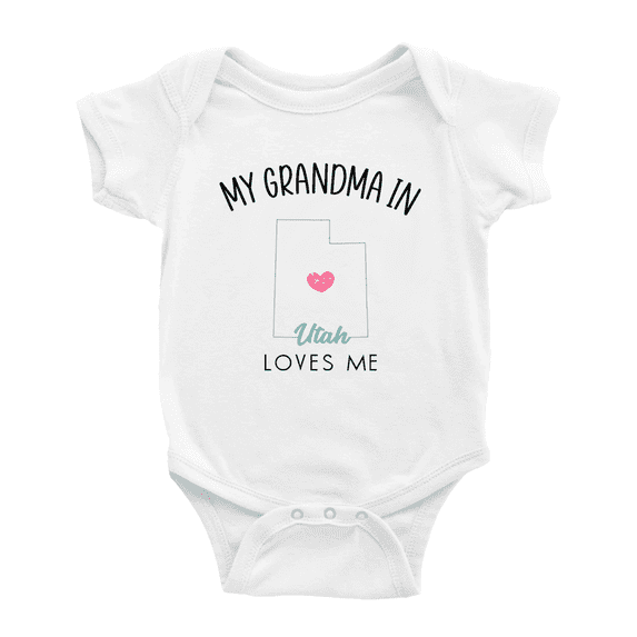 My Grandma In Utah Loves Me Baby Clothing For Boy Girl Bodysuits 6-12 Months
