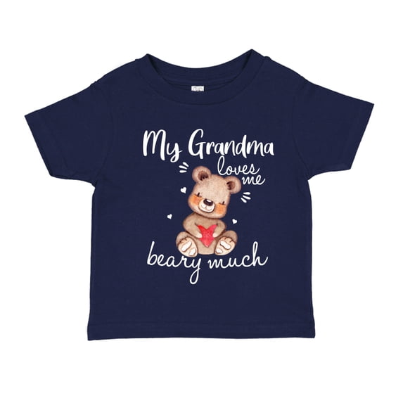 My Grandma Loves Me Beary Much Toddler T-Shirt 3T Navy Blue