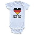 thumbnail image 1 of My Grandma Loves Me German Language Germany Flag Heart Baby Bodysuit - Meine Oma liebt mich, 3-6 Months White, 1 of 2