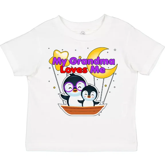 My Grandma Loves Me Penguin Toddler T-Shirt Penguins Cute Child Kid Baby Clothing, Cute Baby Shirt, TODDLER SHORT SLEEVE TEE BELLA CANVAS 3001T
