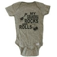 thumbnail image 1 of My Grandma Rocks And Rolls Music Baby Bodysuit - Grey, 1 of 2