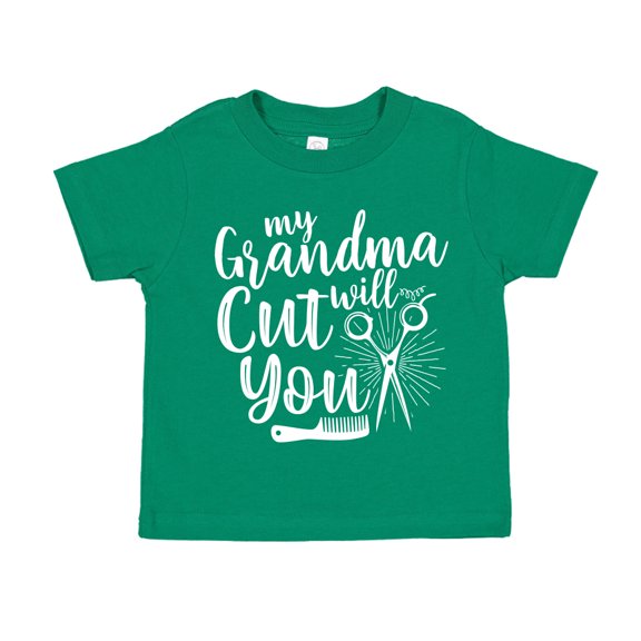 My Grandma Will Cut You Toddler T-Shirt 3T Kelly Green