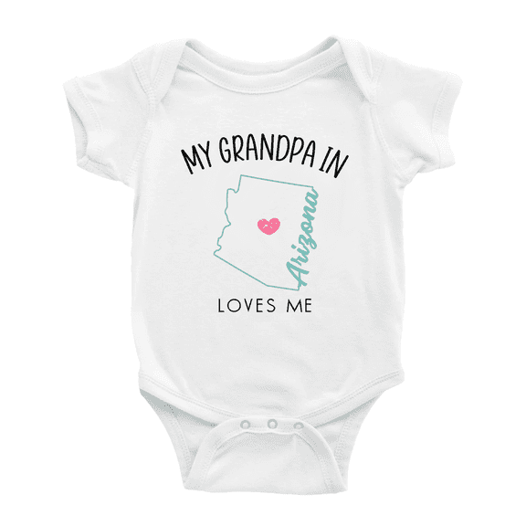 My Grandpa In Arizona Loves Me Baby Clothing For Boy Girl Bodysuits 12-18 Months