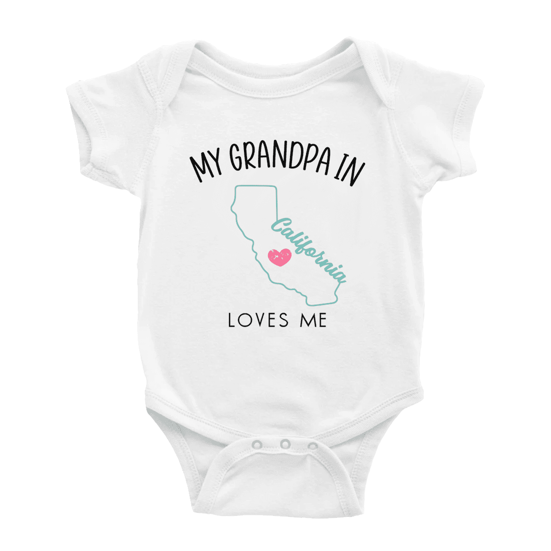 My Grandpa In California Loves Me Baby Clothing For Boy Girl Bodysuits