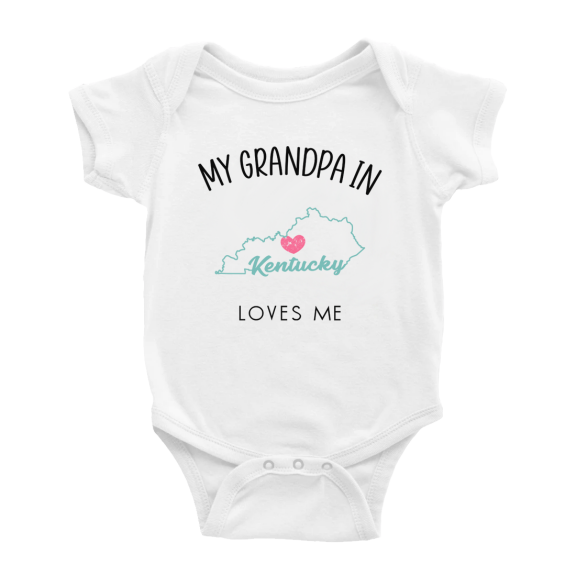 My Grandpa In Kentucky Loves Me Baby Clothing For Boy Girl Bodysuits 3-6 Months