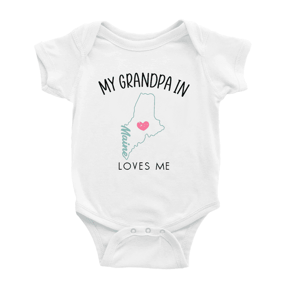 My Grandpa In Maine Loves Me Baby Clothing For Boy Girl Bodysuits 18-24 Months