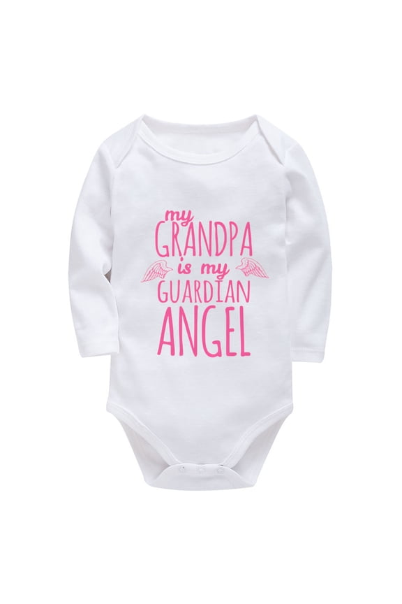 My Grandpa Is My Guardian Angel Newborn Outfits for Boys Hospital Long Sleeve Neutral Baby Clothes Newborn White Baby Girl R