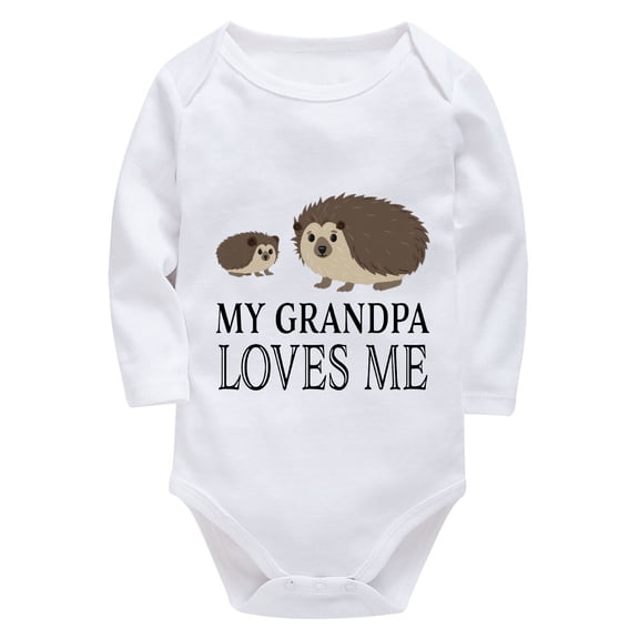 My Grandpa Loves Me Baby Romper Boy Long Sleeve Bringing Baby Home Outfit Girl Newborn White Baby Boy Clothes Newborn Outfit