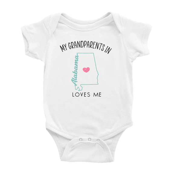 My Grandparents In Alabama Loves Me Baby Bodysuits Unisex 6-12 Months