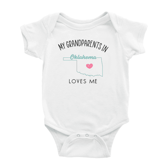 My Grandparents In Oklahoma Loves Me Baby Bodysuits Unisex 18-24 Months
