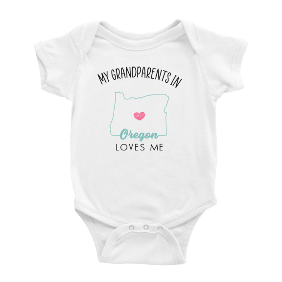My Grandparents In Oregon Loves Me Baby Bodysuits Unisex 6-12 Months