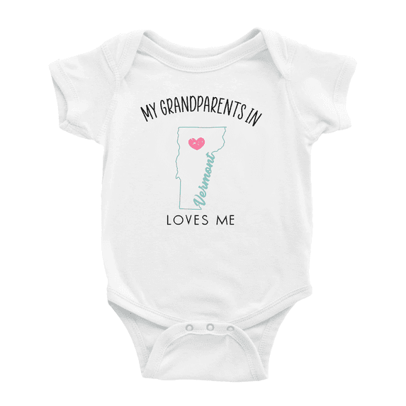 My Grandparents In Vermont Loves Me Baby Bodysuits Unisex 3-6 Months