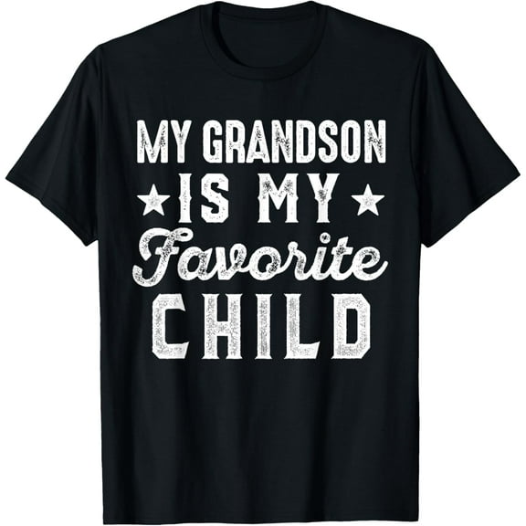My Grandson is My Favorite ChildFunny Grandpa Grandma T-Shirt