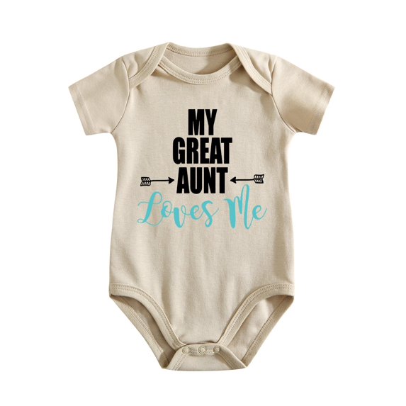 My Great Aunt Loves Me Funny Baby Bodysuit Cute Newborn Infant Romper Light Apricot-style 3-6M