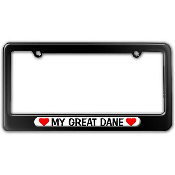 My Great Dane Love with Hearts License Plate Frame