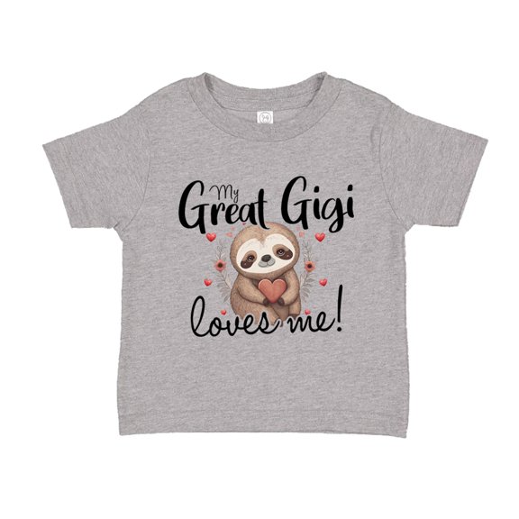 My Great Gigi Loves Me Sloth Toddler T-Shirt 2T Athletic Heather