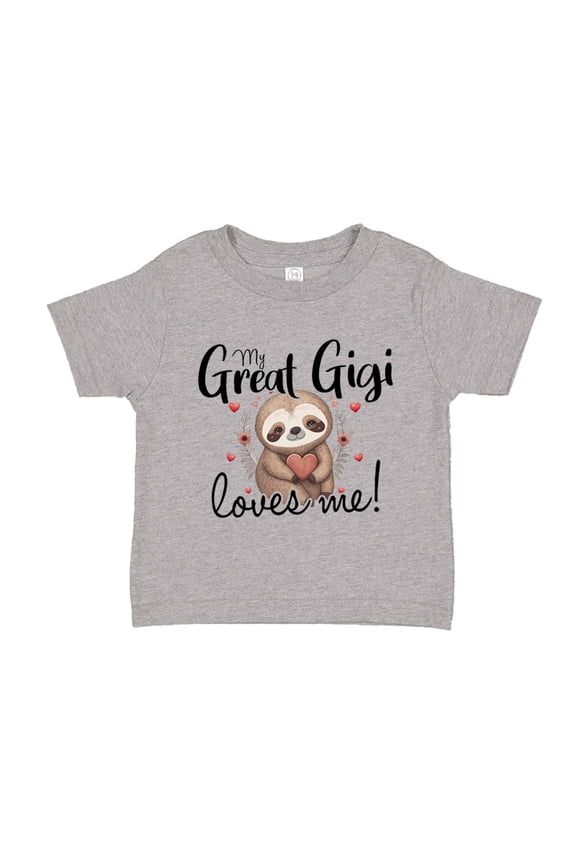 My Great Gigi Loves Me Sloth Toddler T-Shirt 2T Athletic Heather
