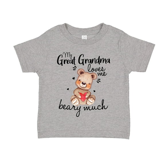 My Great Grandma Loves Me Beary Much Toddler T-Shirt 2T Athletic Heather