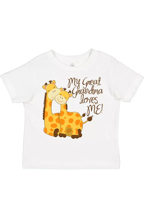 My Great Grandma Loves Me! Toddler T-Shirt Giraffe Loved By For Family Baby Clothing, Cute Baby Shirt, TODDLER SHORT SLEEVE TEE BELLA CANVAS 3001T