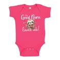 thumbnail image 1 of My Great Nana Loves Me Sloth Baby Bodysuit One Piece NB Cyber Pink, 1 of 3