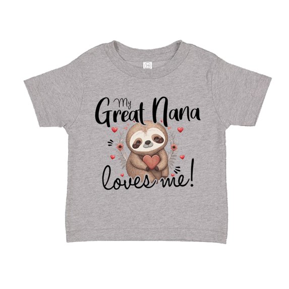 My Great Nana Loves Me Sloth Toddler T-Shirt 2T Athletic Heather