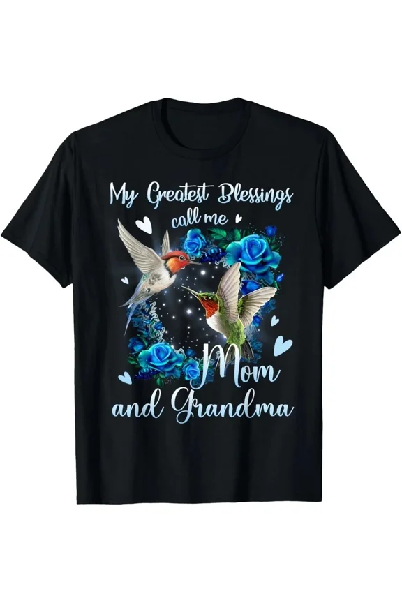 My Greatest Blessing Call Me Mom And Grandma Hummingbird T-Shirt