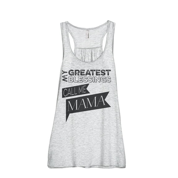 My Greatest Blessings Call Me Mama Women's Fashion Sleeveless Flowy Racerback Workout Yoga Tank Top Sport Grey 2X-Large
