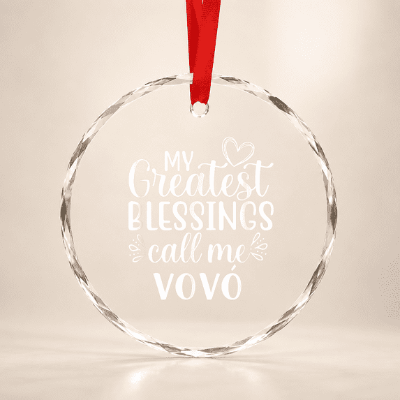 My Greatest Blessings Call Me Vov Portuguese Grandma Glass Ornament ...