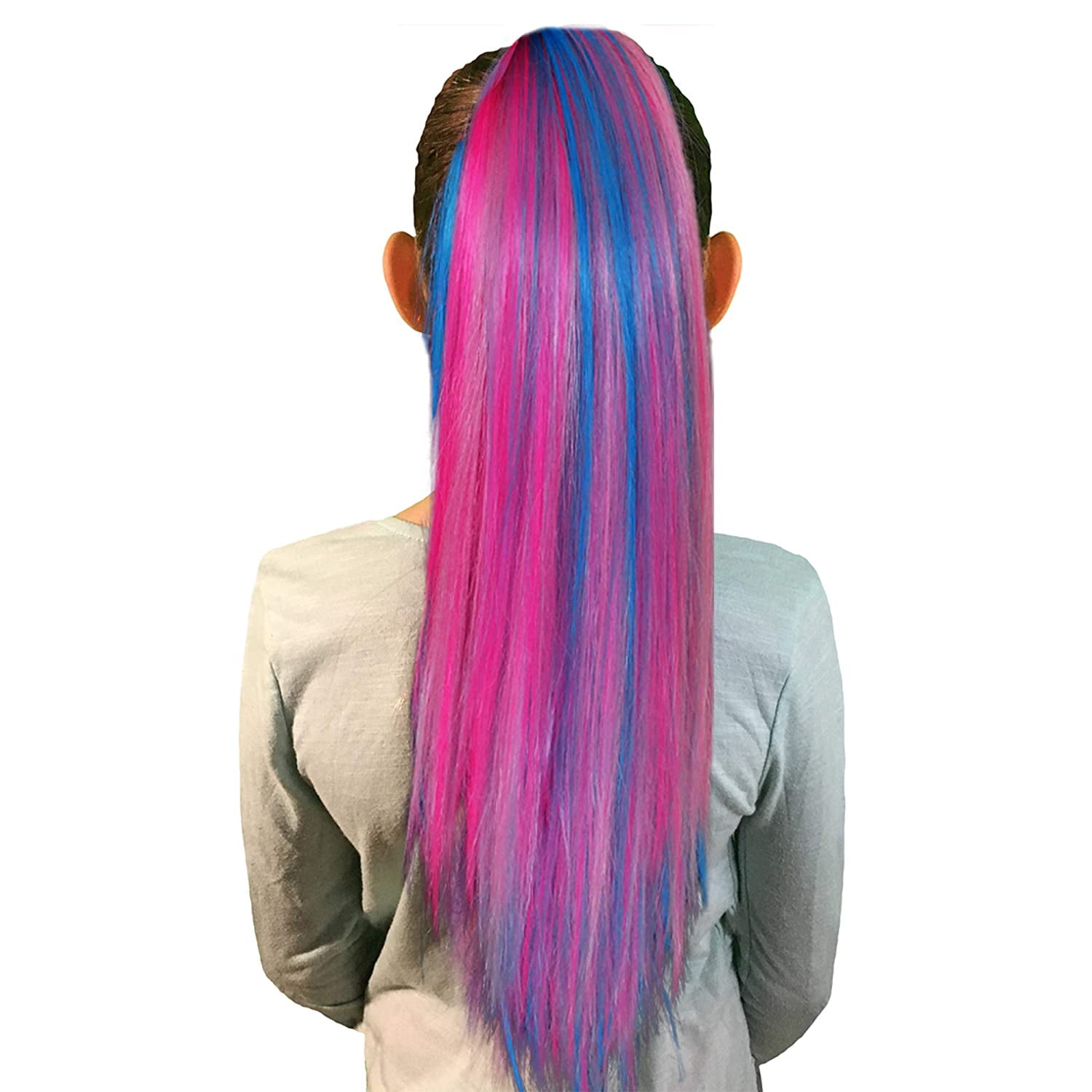 My Hair Popz Colorful Clip-in Hair Extensions for Kids - Rainbow Unicorn Hair Accessories for Girls
