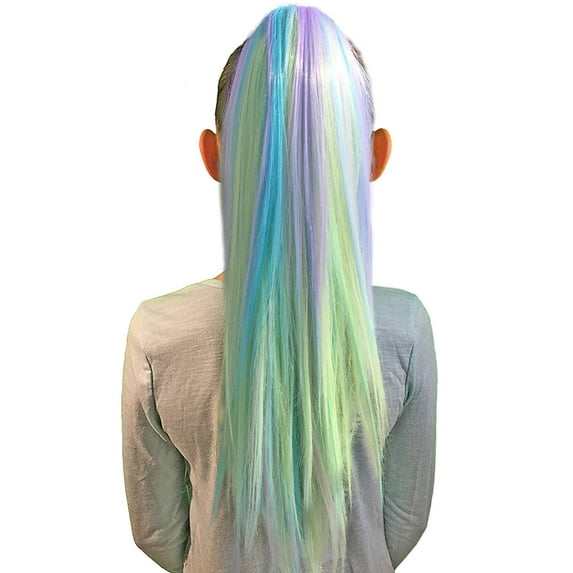 My Hair Popz Colorful Clip-in Hair Extensions for Kids - Rainbow Unicorn Hair Accessories for Girls