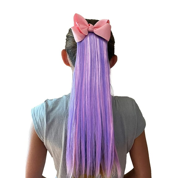 My Hair Popz Pink Hair Extensions for Kids with Bow