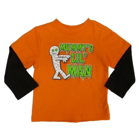 My Halloween Infant & Toddler Boys Orange Mummy's Lil Man Long Sleeve Shirt 12m