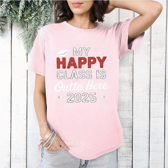 My Happy Class Is Outta Here 2025 Senior Year Graduation Tee, for men & women, up to size 5XL